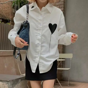 Aimee - Blouse Oversize avec Motif Ballon en Cœur