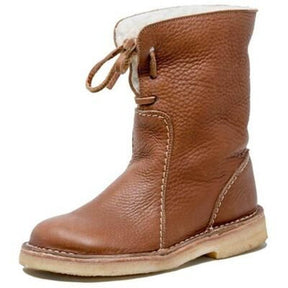 Hazel - Bottes en cuir rustiques avec doublure en fourrure pour femme