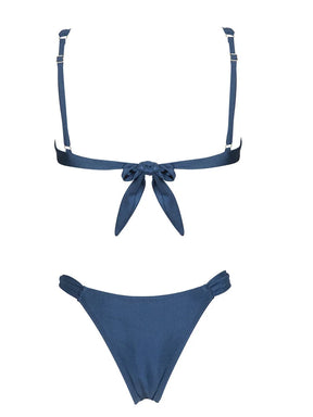 Elena – Bikini sexy à armatures, coupe minimaliste avec culotte froncée