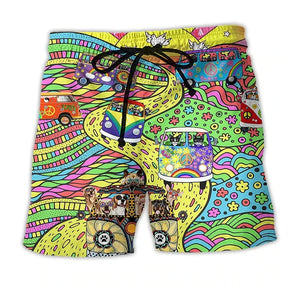 Léo - Short de bain Rétro hippie, Imprimé coloré et confortable