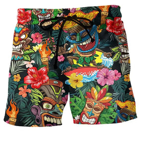 Léo - Short de bain Rétro hippie, Imprimé coloré et confortable