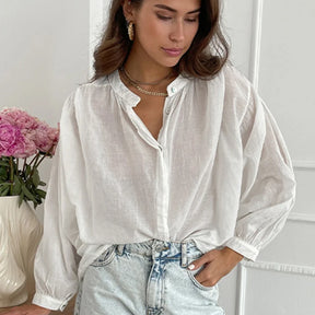 Eléa – Blouse fluide élégante avec manches bouffantes