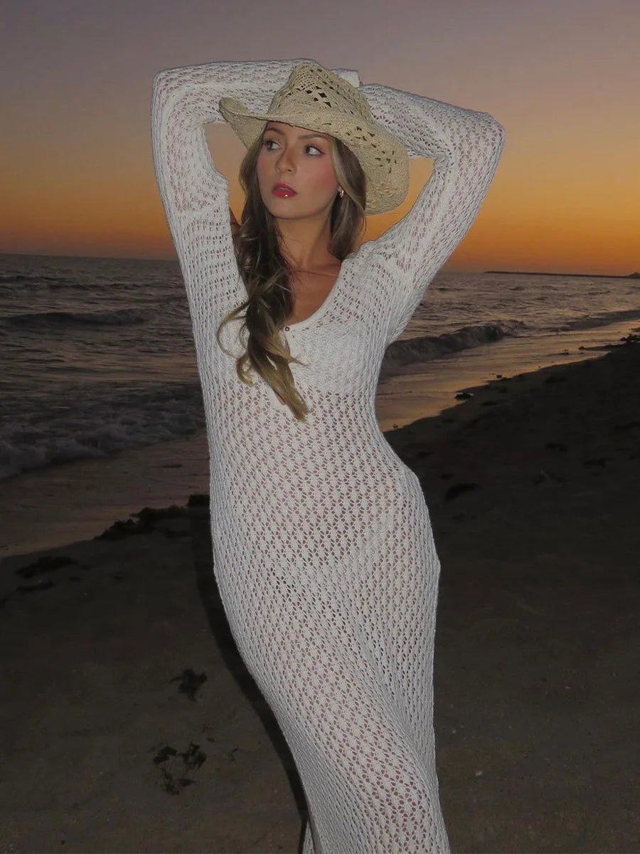 Isabelle - Robe de plage sexy en crochet pour l'été avec style sans dos