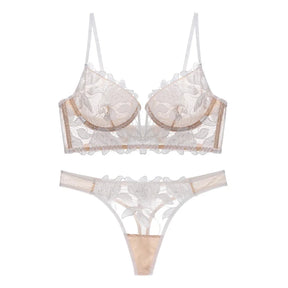 Lily - Ensemble de Lingerie Transparente avec Soutien-Gorge et String pour Femme