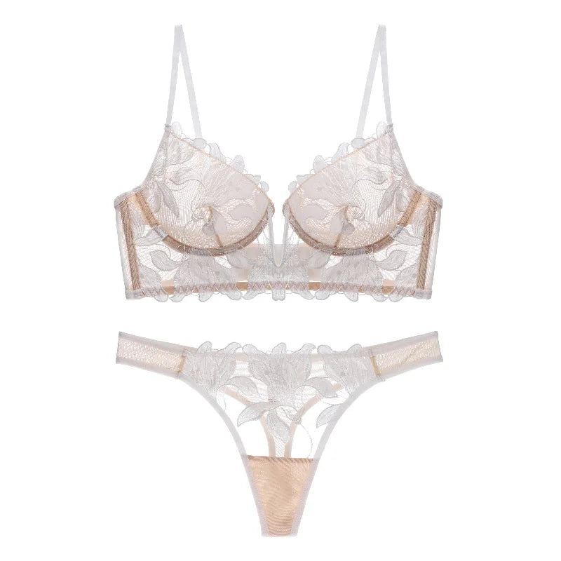 Lily - Ensemble de Lingerie Transparente avec Soutien-Gorge et String pour Femme