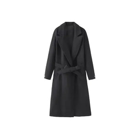 Chloé - Manteau Long Ceinturé en Laine Mélangée pour Femme