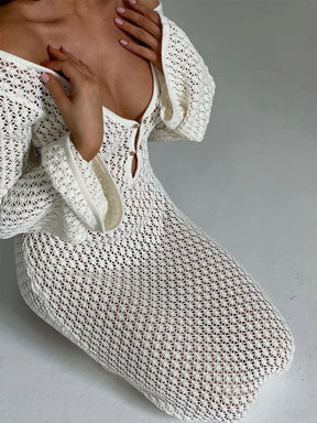 Isabelle - Robe de plage sexy en crochet pour l'été avec style sans dos