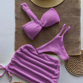 Sophie – Ensemble de bain élégant, bikini minimaliste avec haut noué et string