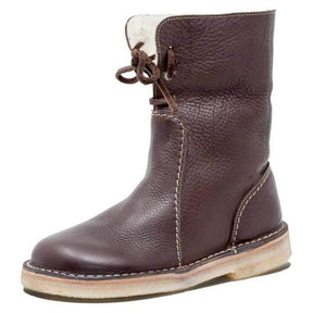 Hazel - Bottes en cuir rustiques avec doublure en fourrure pour femme