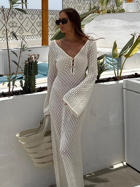 Isabelle - Robe de plage sexy en crochet pour l'été avec style sans dos