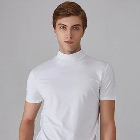 Adrien - Pull Minimaliste à Col Montant et Manches Courtes pour Homme