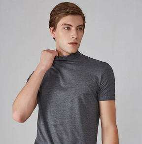 Adrien - Pull Minimaliste à Col Montant et Manches Courtes pour Homme