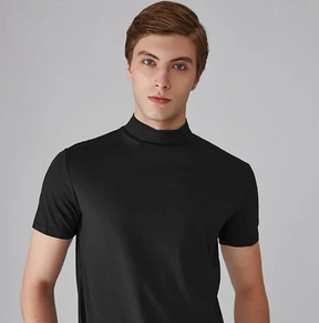 Adrien - Pull Minimaliste à Col Montant et Manches Courtes pour Homme