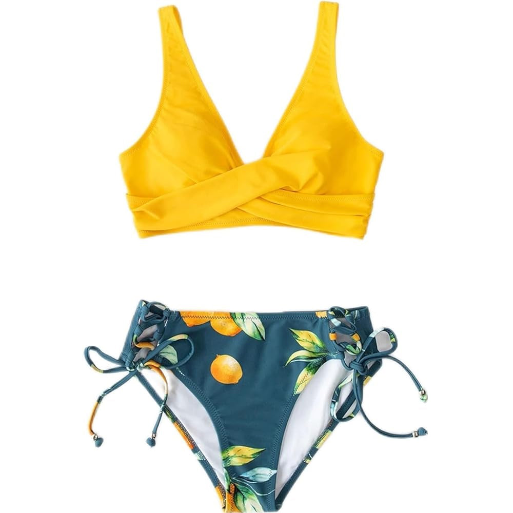 Valeria - Bikini Femme à Motifs d'Agrumes pour Élégance et Couleur pour l'Été