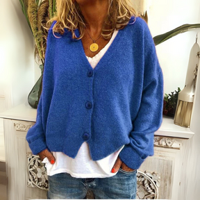 Manon - Cardigan en Laine Douce avec Boutons et Col V pour Femme