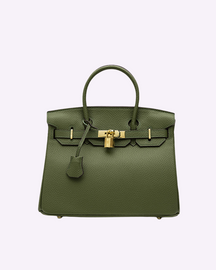 Camille - Sac Structuré en cuir avec Cadenas doré pour un style Raffiné