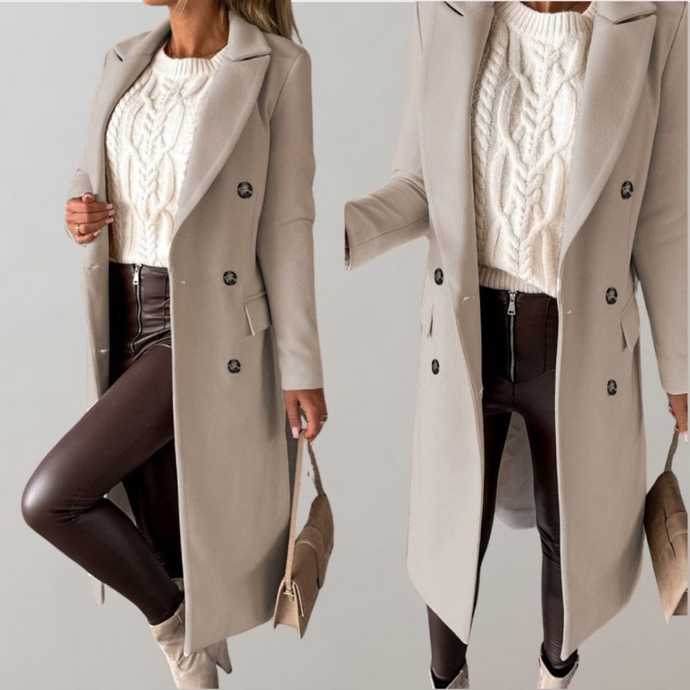 Élise - Manteau Double-Boutonnage Élégant pour un Style Moderne et Chic