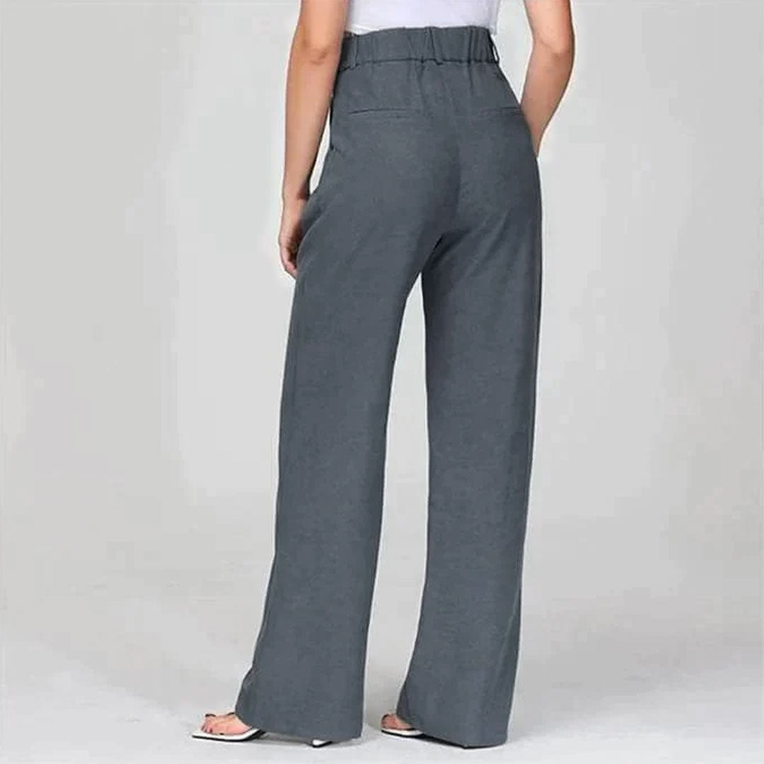 Lisa - Pantalon Femme Large Taille Haute