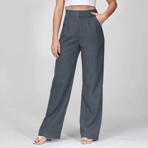 Lisa - Pantalon Femme Large Taille Haute