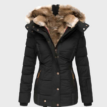 Lia - Parka d'hiver Doublée avec Capuche en Fausse Fourrure pour Femme