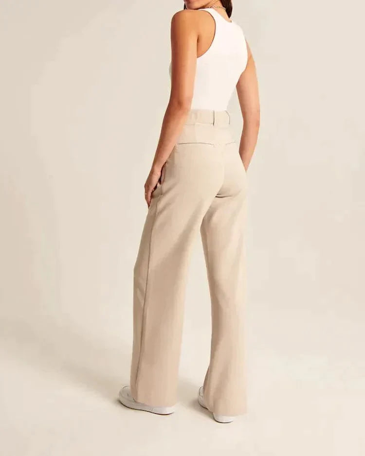 Lisa - Pantalon Femme Large Taille Haute