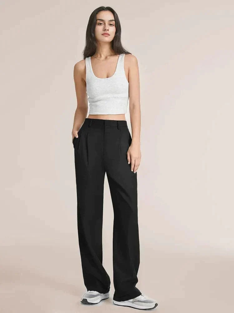 Lisa - Pantalon Femme Large Taille Haute