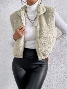 Ayla - Gilet Sans Manches Femme en Mouton Doux pour un Style Confortable et Tendance