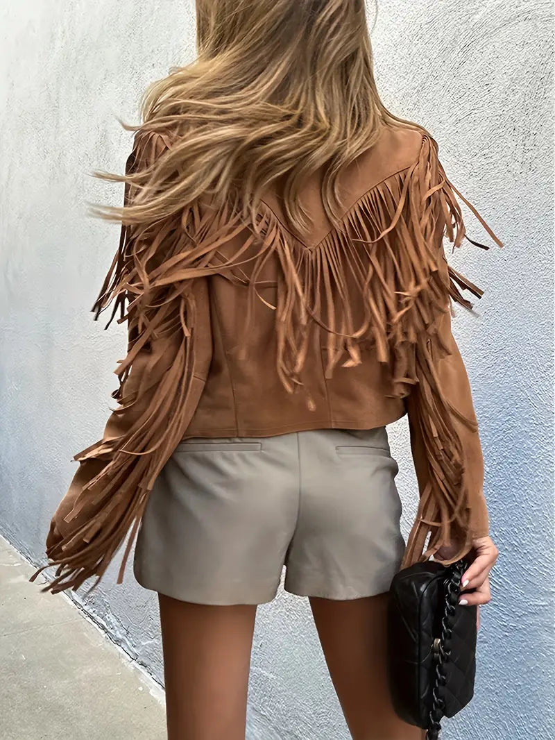 Sienna – Veste en suédine à Franges, style bohème et Tendance