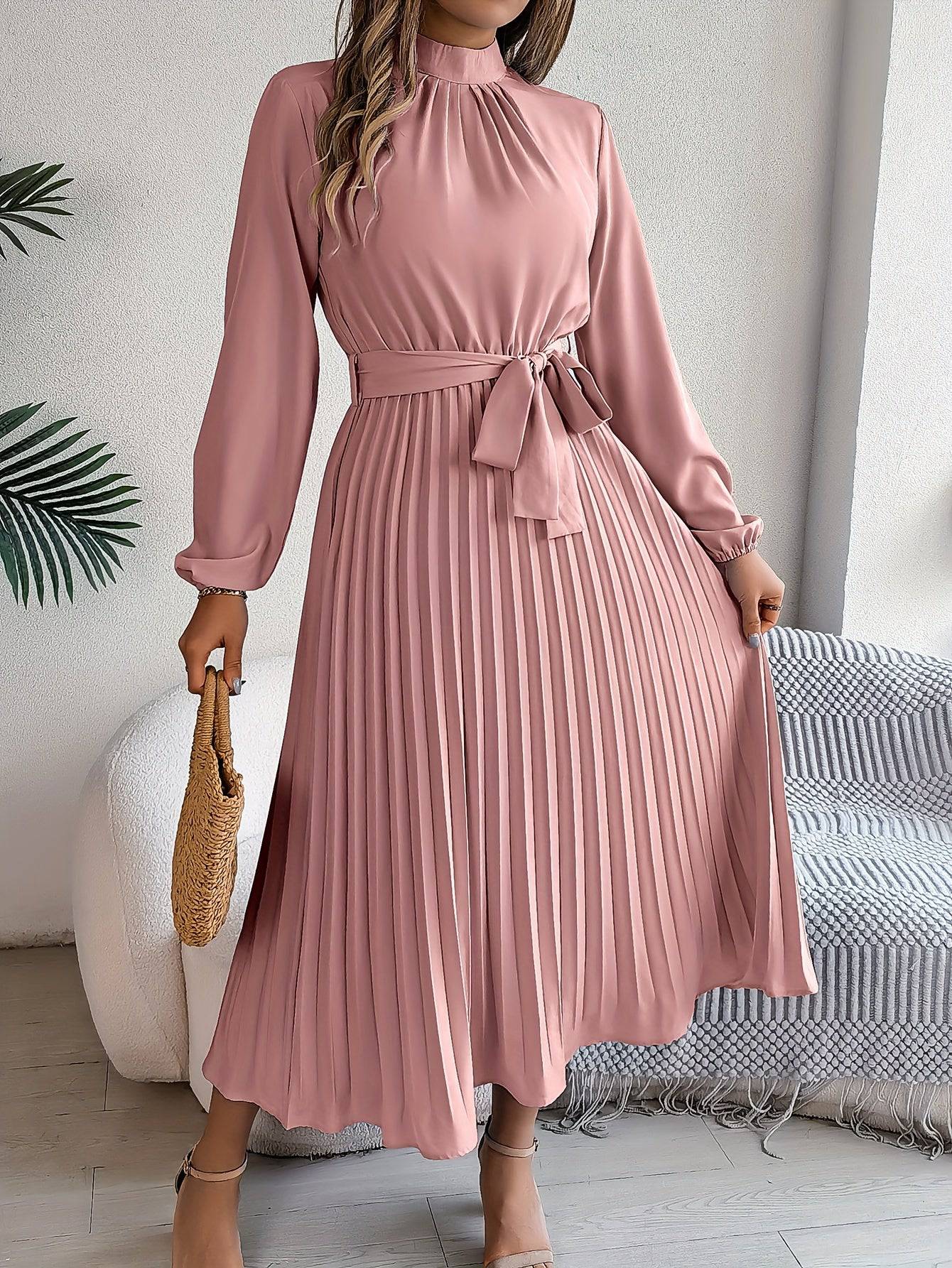 Hazel - Robe Longue Femme avec Ceinture pour un Style Classique et Raffiné