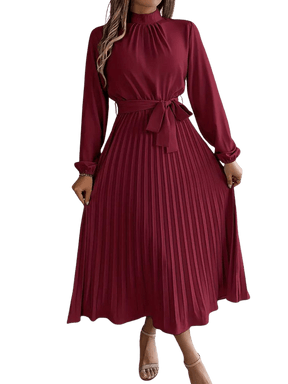 Hazel - Robe Longue Femme avec Ceinture pour un Style Classique et Raffiné