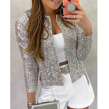 Élodie - Veste à Paillettes Brillante pour un Look Glamour et Festif