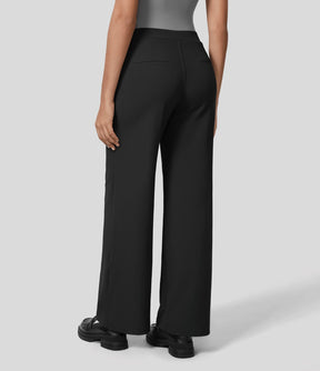 Tina - Pantalon Large Taille Haute avec Plis Élégants pour Femme