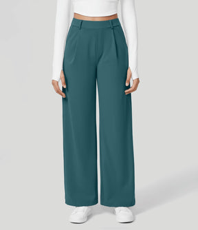 Tina - Pantalon Large Taille Haute avec Plis Élégants pour Femme