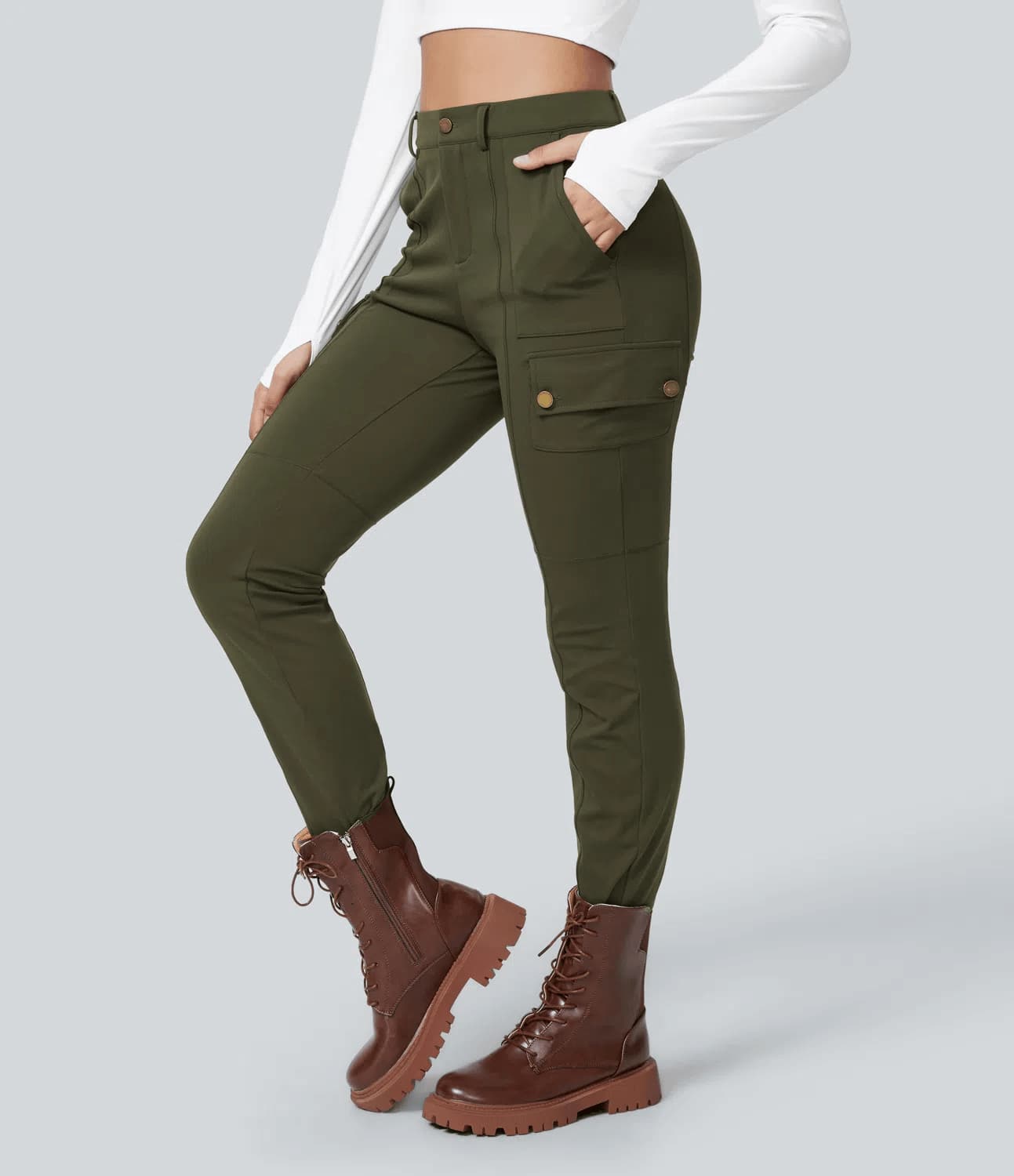 Élisa - Pantalon Cargo Ajusté avec Poches Utilitaires pour Femme