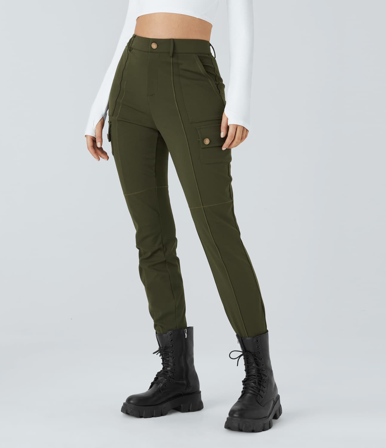 Élisa - Pantalon Cargo Ajusté avec Poches Utilitaires pour Femme