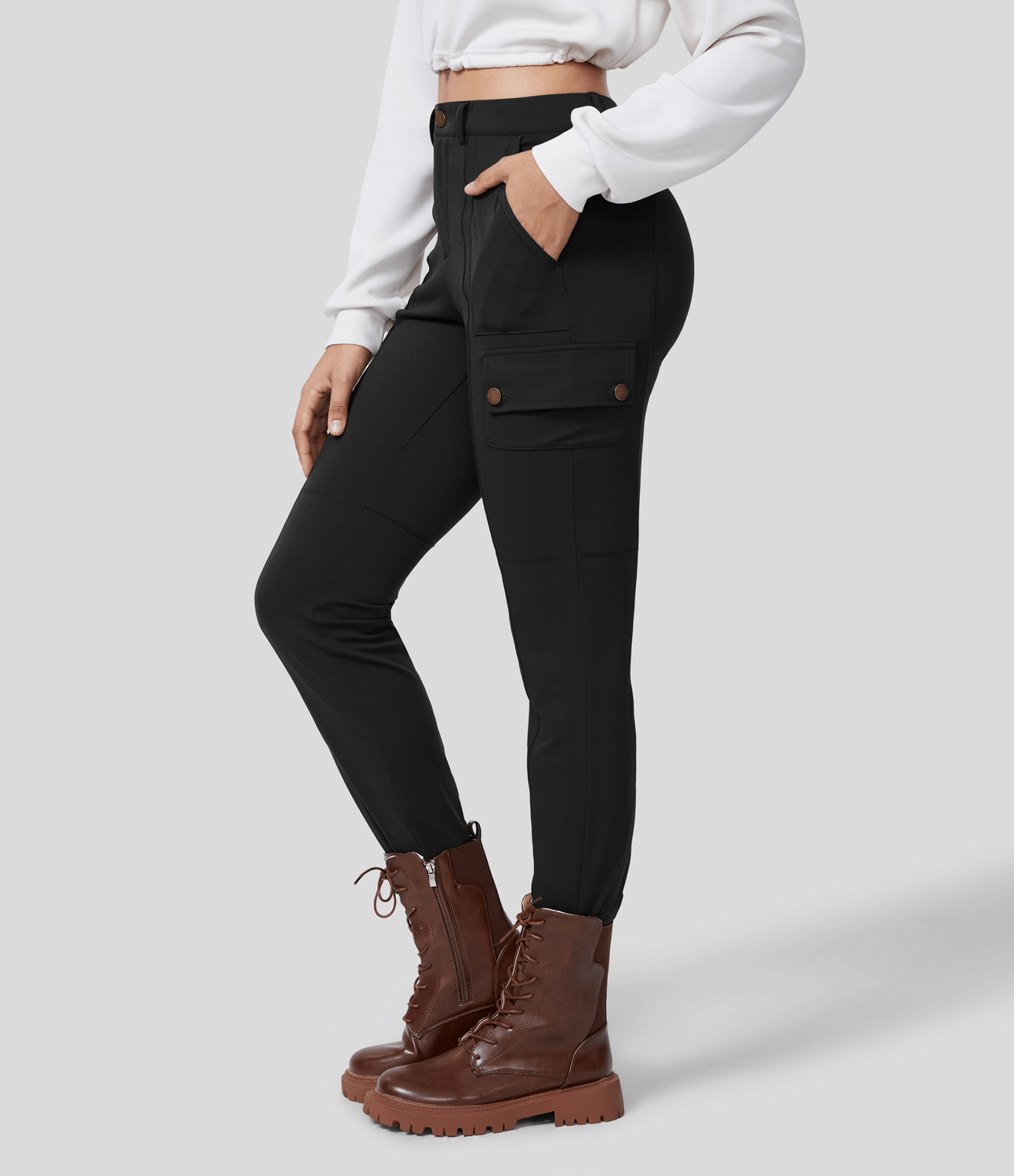 Élisa - Pantalon Cargo Ajusté avec Poches Utilitaires pour Femme