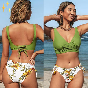 Valeria - Bikini Femme à Motifs d'Agrumes pour Élégance et Couleur pour l'Été