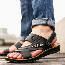 Elliano - Sandales en Cuir Respirantes et Confortables pour Homme