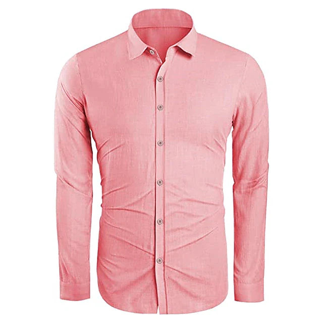 Zander - Chemise Légère en Lin avec Manches Longues pour Homme