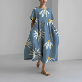 Rosa - Robe Oversize Fleurie pour Style Artistique et Confort Estival